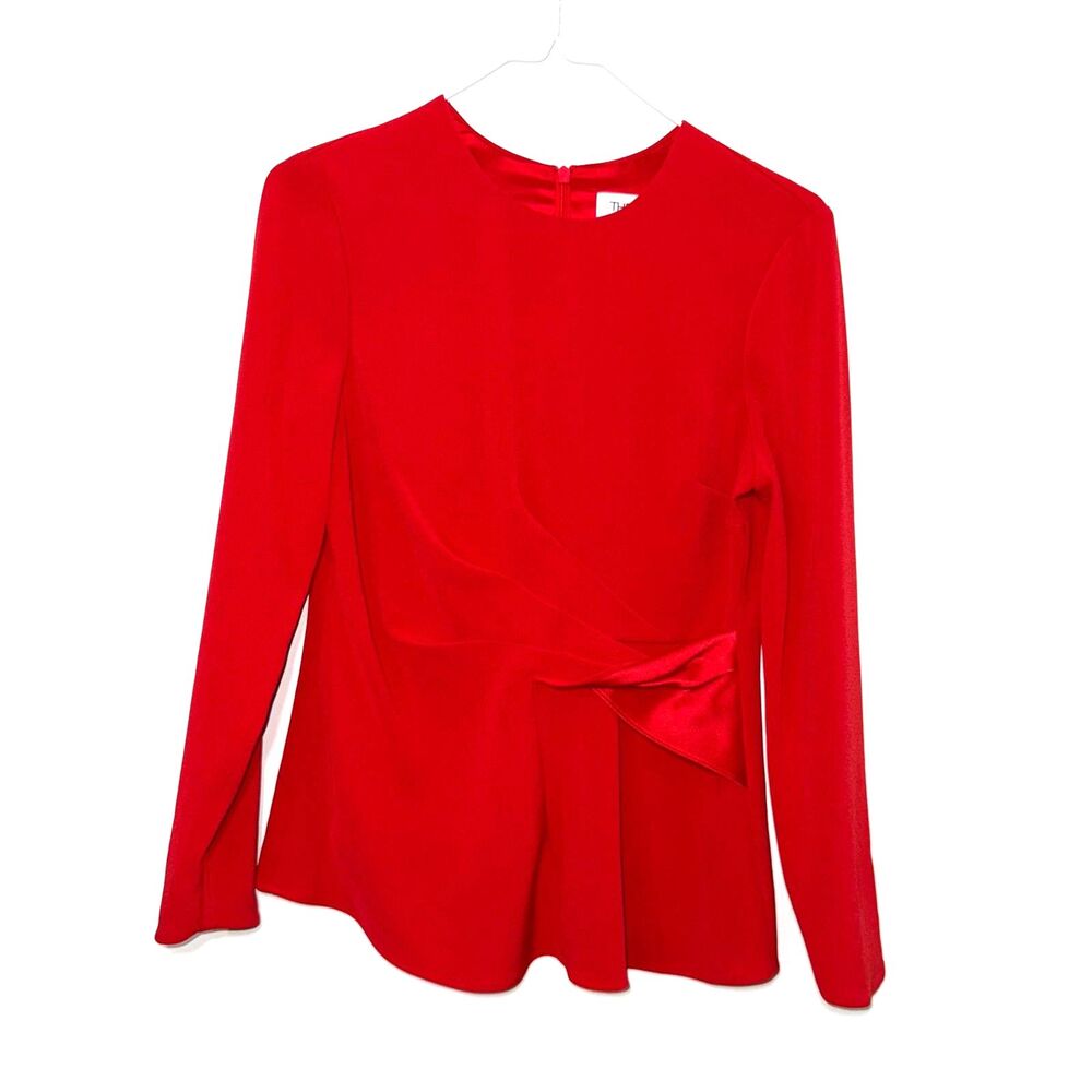 THE FOLD Clever Crepe Barley Top - Red 4